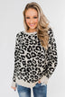 Stay Fierce Leopard Knit Sweater- Cream