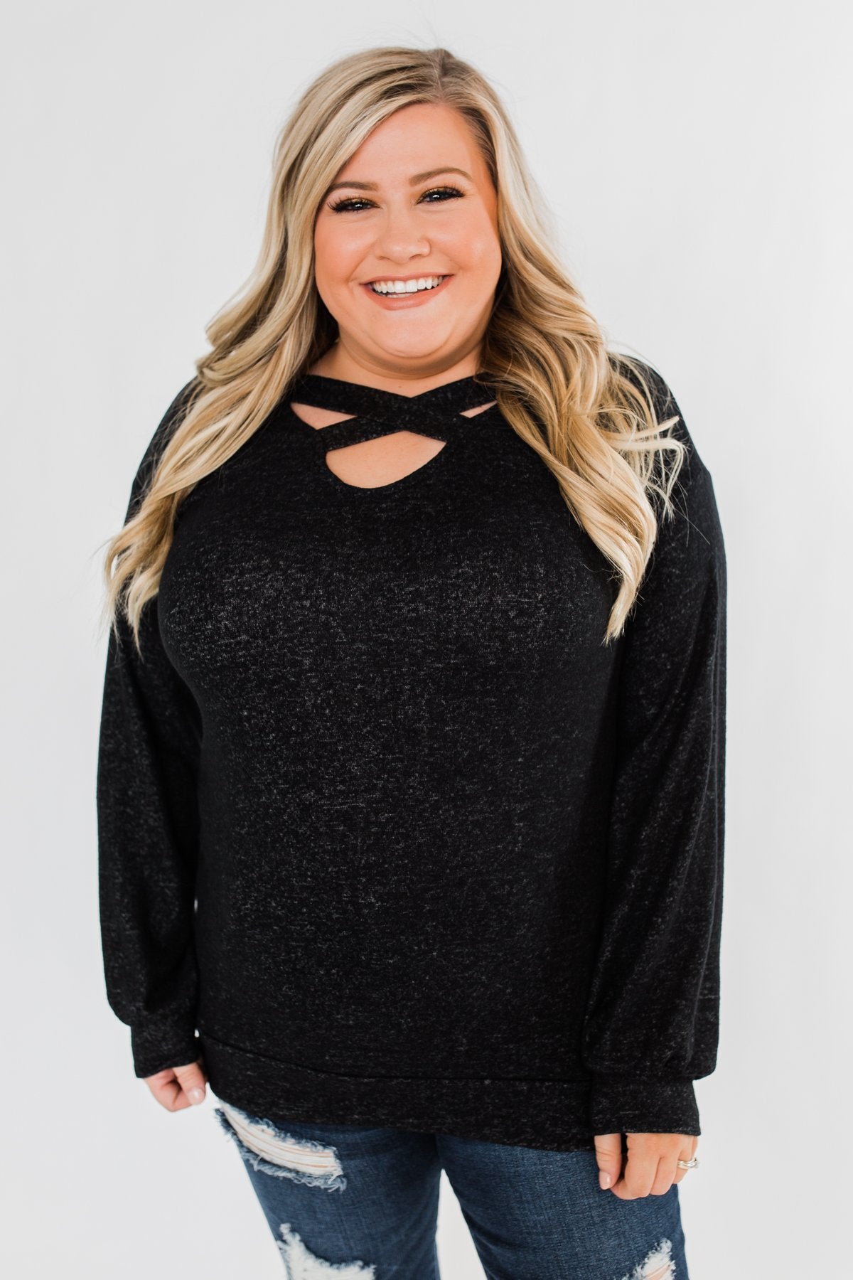 Dance The Day Away Criss Cross Top- Black