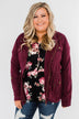 Carried Away Drawstring Waist Jacket- Wine
