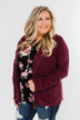 Carried Away Drawstring Waist Jacket- Wine