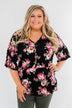 The Way To My Heart Floral Button Top- Black