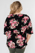 The Way To My Heart Floral Button Top- Black