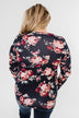 See You Later Criss Cross Floral Top- Navy
