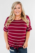 Shine The Way You Do Striped Top- Burgundy