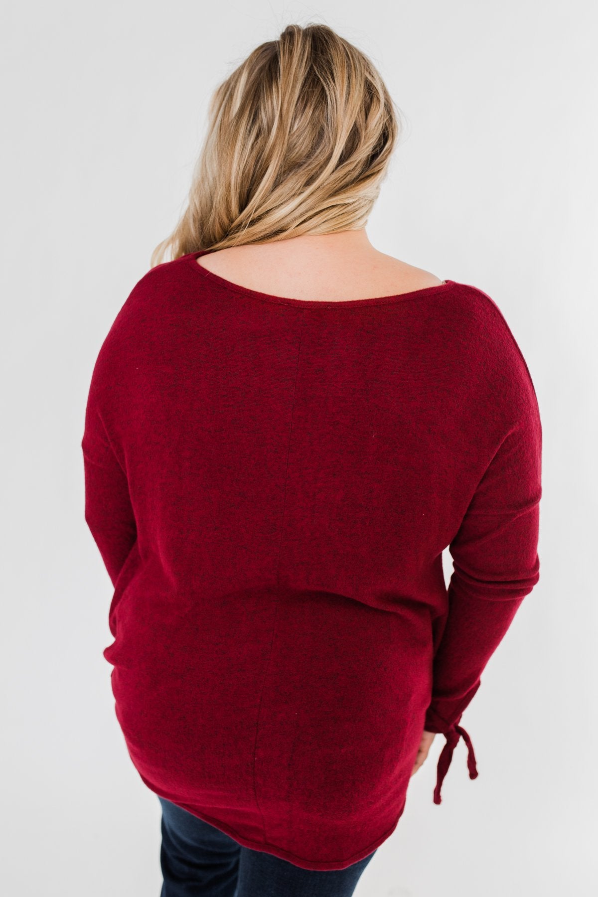 Love Me Forever Front Twist Top- Cranberry