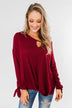 Love Me Forever Front Twist Top- Cranberry