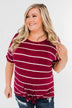 Shine The Way You Do Striped Top- Burgundy