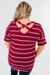 Shine The Way You Do Striped Top- Burgundy
