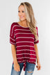 Shine The Way You Do Striped Top- Burgundy