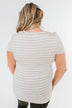 This is Me Striped Notch Pocket Top- Oatmeal & Ivory