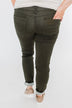 Rubberband Colored Skinny Jeans- Olive