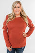 Something More Exciting Cold Shoulder Top- Rust
