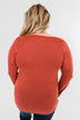 Something More Exciting Cold Shoulder Top- Rust