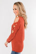 Something More Exciting Cold Shoulder Top- Rust