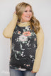Floral Escape Cowl Neck Hoodie- Yellow