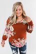 Lovely Feelings Long Sleeve Floral Blouse- Spiced Apple Red