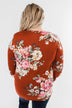 Lovely Feelings Long Sleeve Floral Blouse- Spiced Apple Red