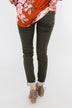 Rubberband Colored Skinny Jeans- Olive