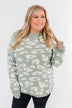 Journey Into The Jungle Leopard Sweater- Light Sage