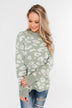 Journey Into The Jungle Leopard Sweater- Light Sage