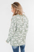 Journey Into The Jungle Leopard Sweater- Light Sage