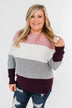 Say You Love Me Knit Sweater- Grey & Plum
