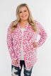 Long Sleeve Leopard Cardigan- Taffy Pink