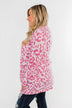 Long Sleeve Leopard Cardigan- Taffy Pink