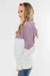 Promise Me Color Block Hoodie- Heather Grey & Lilac