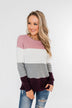 Say You Love Me Knit Sweater- Grey & Plum