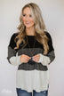 Sweater Weather Knitted Color Block- Black, Charcoal, Ivory