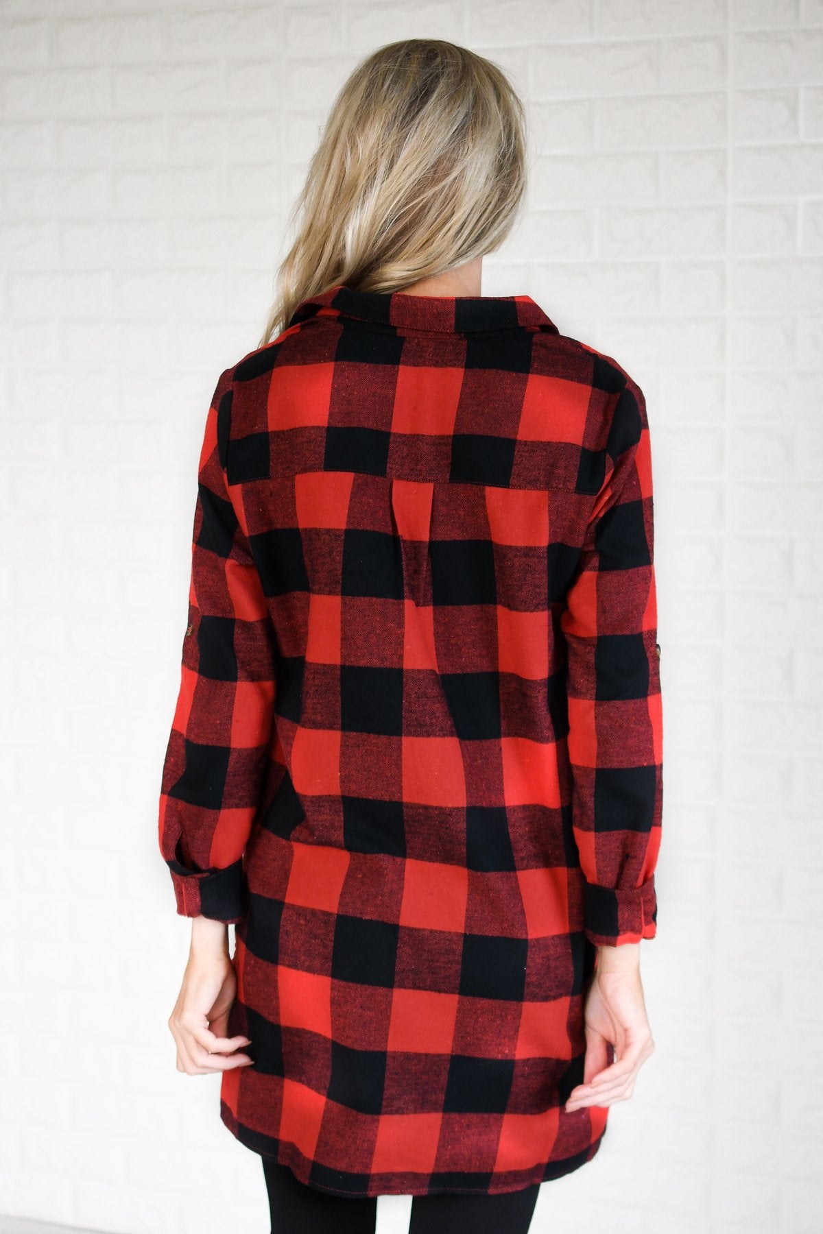 Buffalo Plaid Long Tunic Top