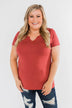 This is Me Notch Pocket Top- Brick Red