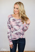 Can You See Me Now Camo Top- Pink