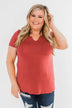 This is Me Notch Pocket Top- Brick Red
