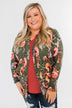 Making Promises Floral Cardigan- Olive