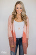 Chunky Knitted Cardigan- Shades of Pink