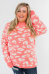 Journey Into The Jungle Leopard Sweater- Coral