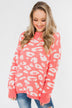 Journey Into The Jungle Leopard Sweater- Coral