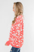 Journey Into The Jungle Leopard Sweater- Coral