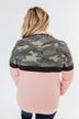 Our Little Secret Quarter Zip Pullover- Camo & Blush
