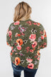 Making Promises Floral Cardigan- Olive