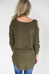 The One For Me Shoulder Detail Top - Olive