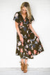 Flaunt it Babe Olive Floral Wrap Dress