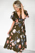 Flaunt it Babe Olive Floral Wrap Dress