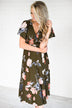 Flaunt it Babe Olive Floral Wrap Dress