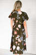 Flaunt it Babe Olive Floral Wrap Dress
