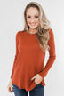 The Best I Can Long Sleeve Top- Burnt Orange
