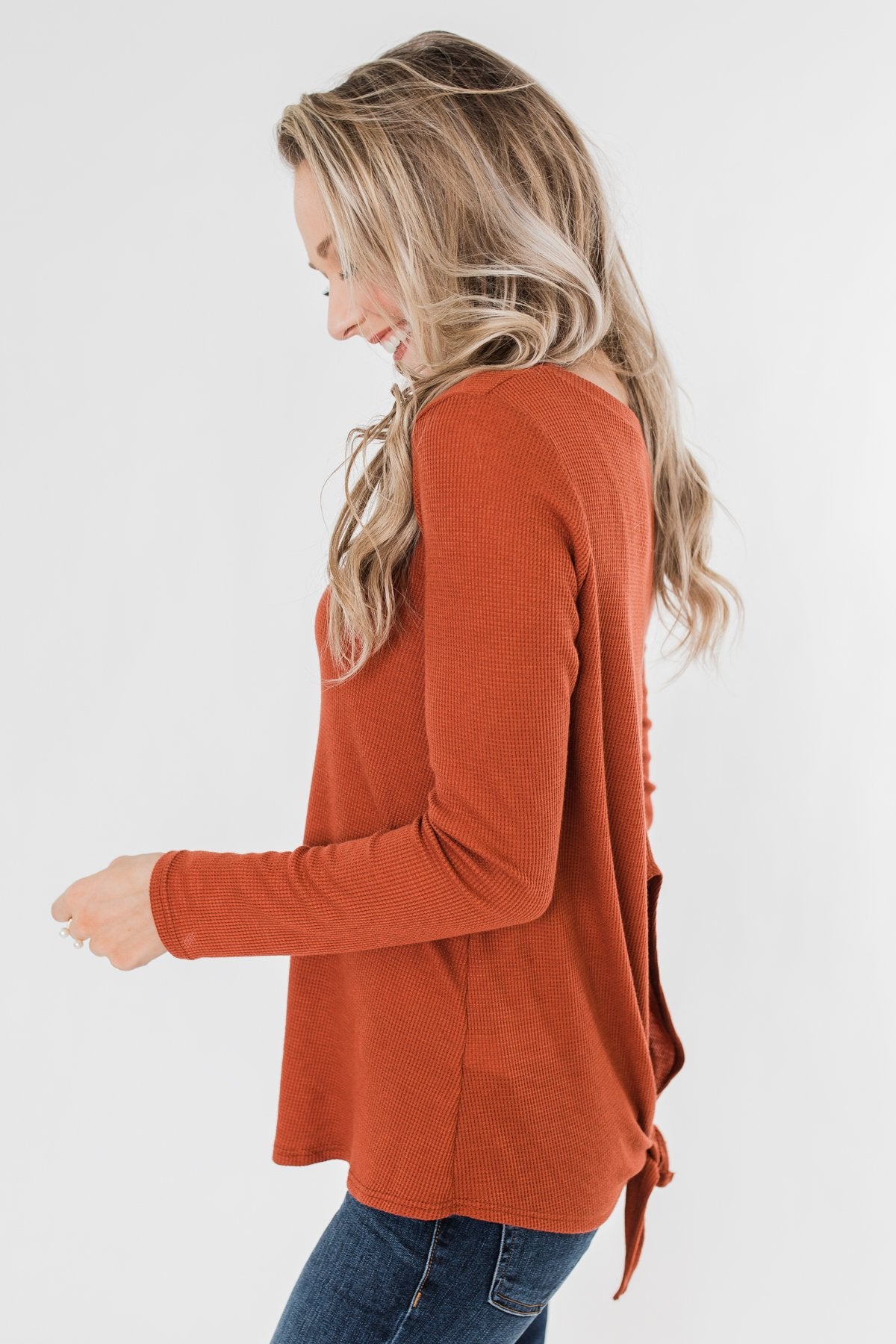 The Best I Can Long Sleeve Top- Burnt Orange