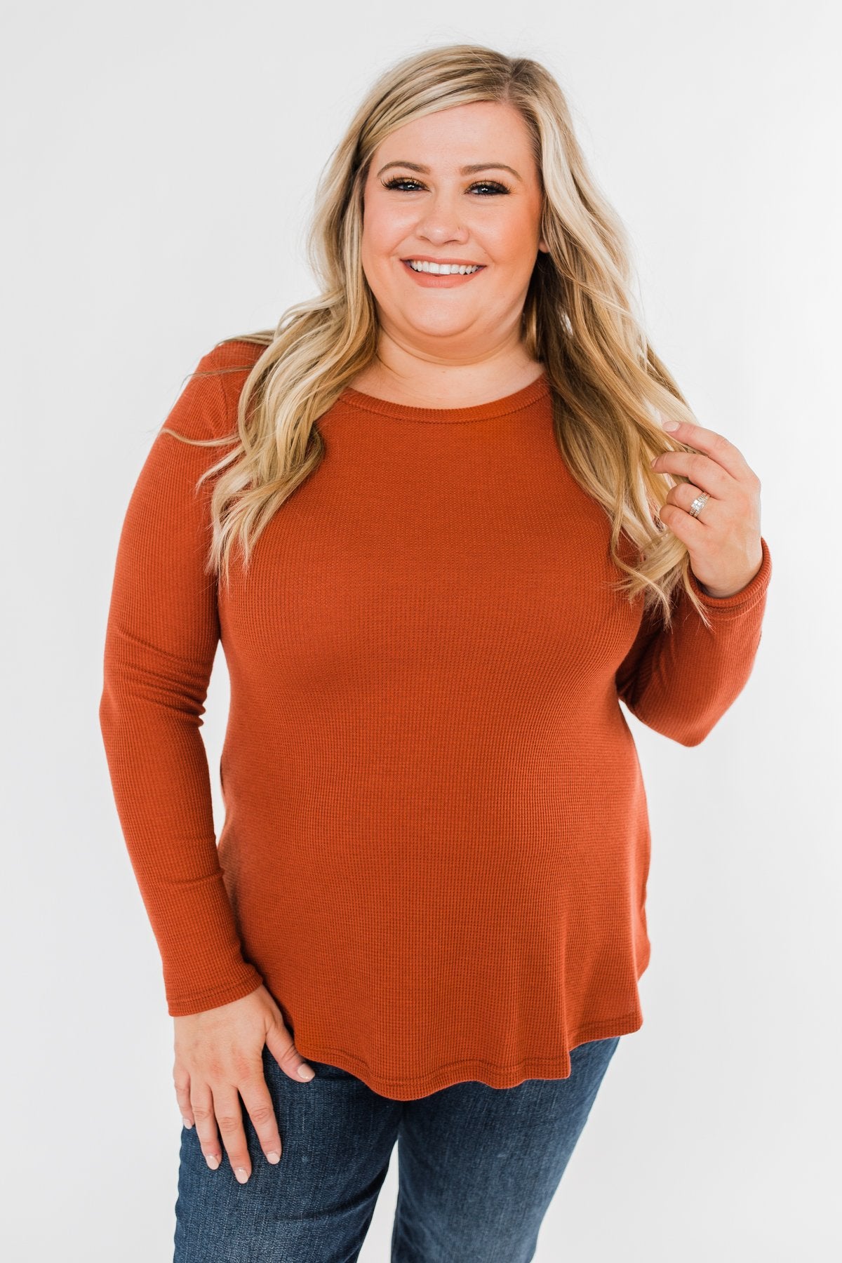 The Best I Can Long Sleeve Top- Burnt Orange